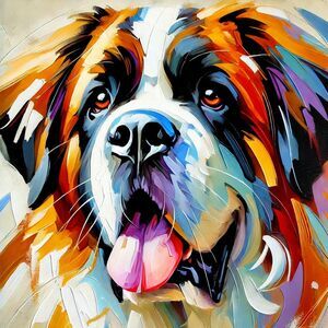 Saint Bernard card 5 x 7 on linen paper blank card